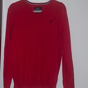 Red American Eagle V-neck sweater/ medium